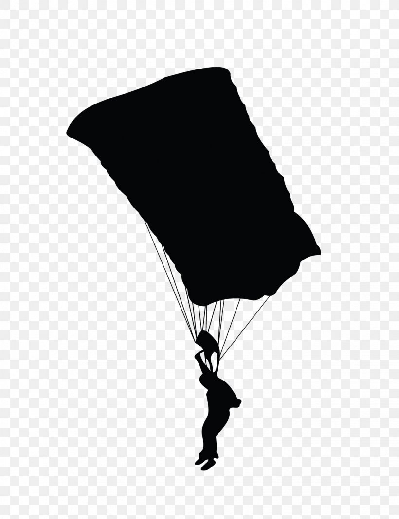 Parachute Parachuting Silhouette, PNG, 1133x1477px, Parachute, Black, Black And White, Gratis, Parachute Landing Fall Download Free