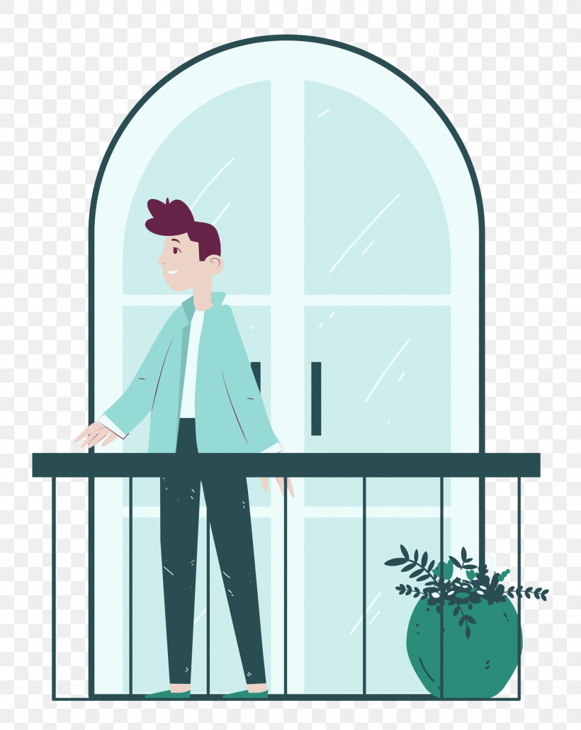 Balcony Home Rest, PNG, 1989x2500px, Balcony, Cartoon, Drawing, Home, Human Download Free