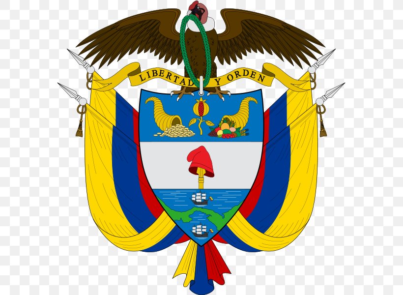 Coat Of Arms Of Colombia United States Of Colombia National Symbols Of Colombia, PNG, 589x600px, Colombia, Andean Condor, Art, Beak, Coat Of Arms Download Free
