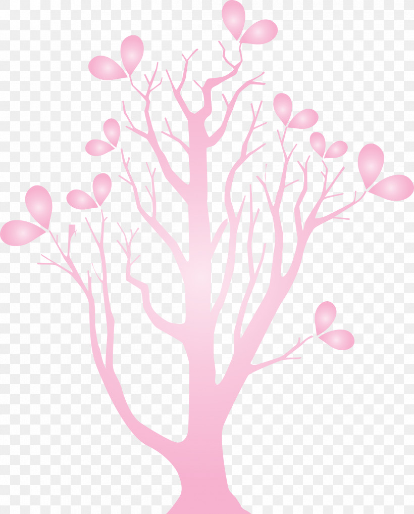 Pink Branch Tree Plant Plant Stem, PNG, 2418x3000px, Abstract Tree, Branch, Cartoon Tree, Flower, Magenta Download Free