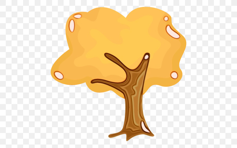 Cartoon Yellow Line Tree Symbol, PNG, 512x512px, Watercolor, Biology, Cartoon, Line, Mathematics Download Free