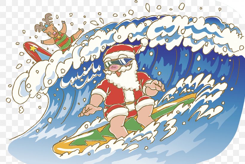 Santa Claus Rudolph Reindeer Christmas Tree Illustration, PNG, 1327x886px, Santa Claus, Art, Cartoon, Christmas, Christmas Decoration Download Free