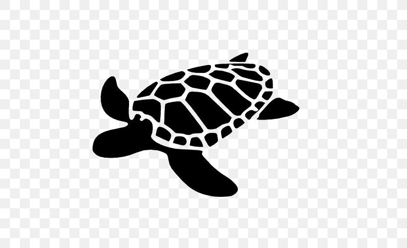 Sea Turtle Decal Silhouette Stencil, PNG, 500x500px, Turtle, Black And White, Decal, Drawing, Green Sea Turtle Download Free