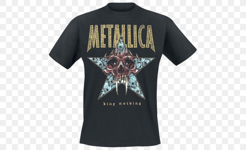 T-shirt Metallica King Nothing Heavy Metal, PNG, 500x500px, Tshirt, Active Shirt, Black, Brand, Heavy Metal Download Free