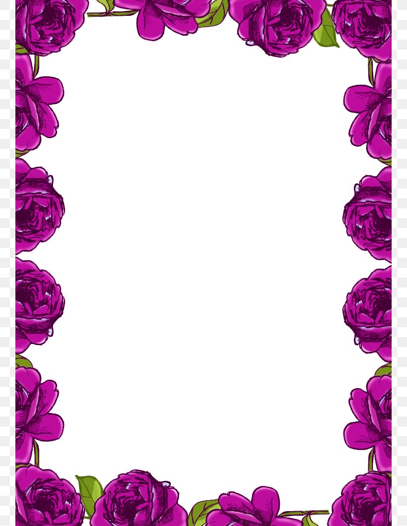 Border Flowers Rose Clip Art, PNG, 758x1061px, Border Flowers, Cut Flowers, Drawing, Flora, Floral Design Download Free