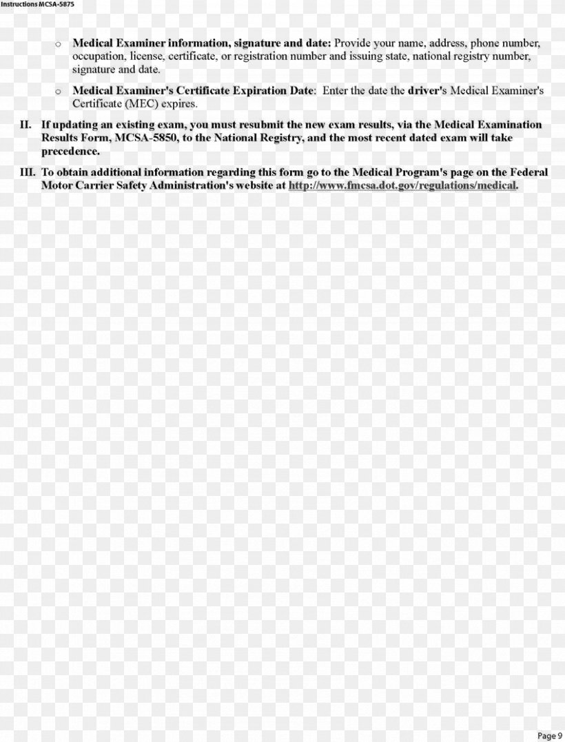 Document Section Information Design Federal Motor Carrier Safety Administration Physical Examination, PNG, 3393x4460px, Document, Acknowledgment, Area, Black And White, Brand Download Free