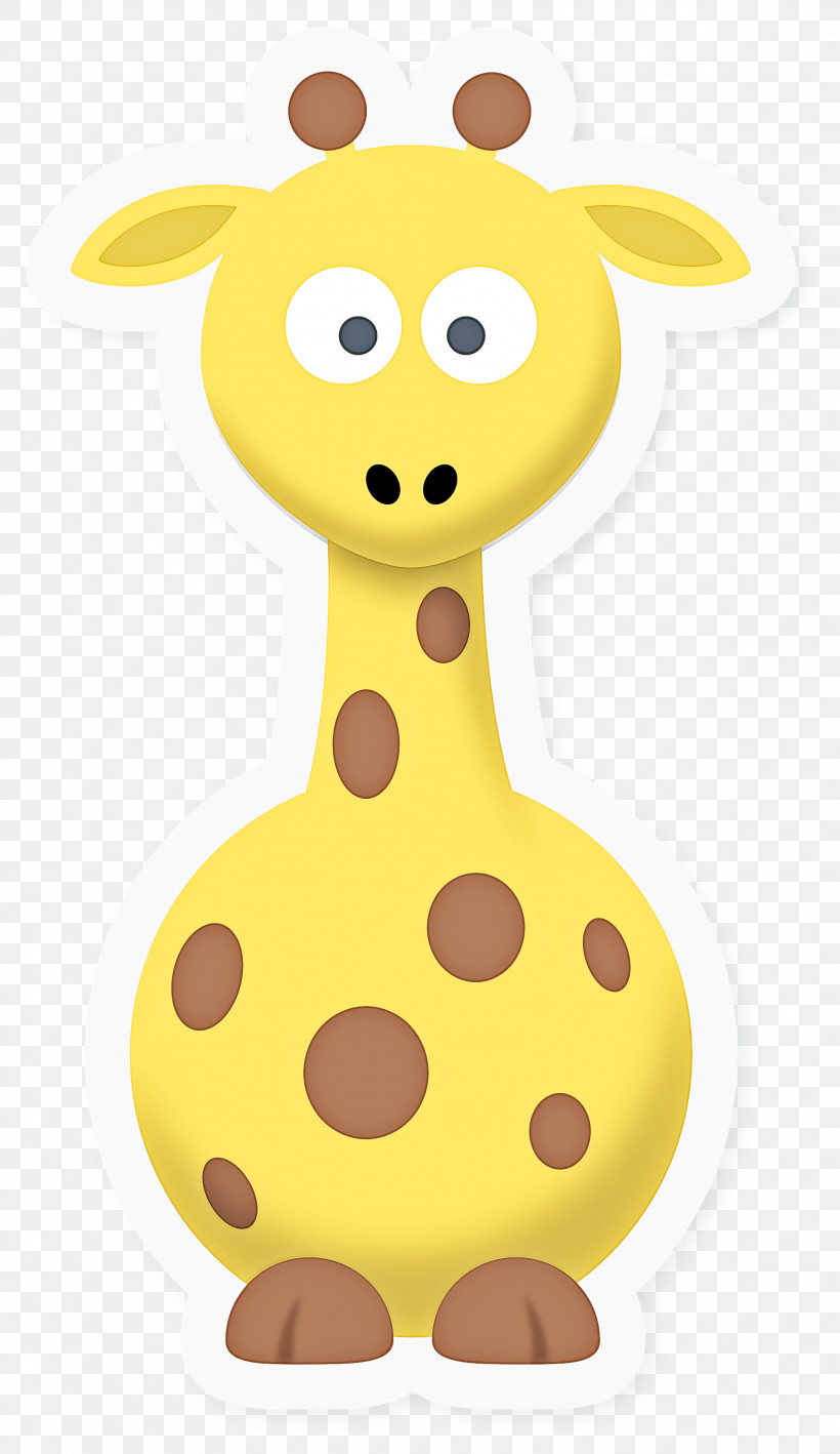 Giraffe Giraffidae Yellow Cartoon Smile, PNG, 1979x3424px, Giraffe, Animal Figure, Cartoon, Giraffidae, Smile Download Free