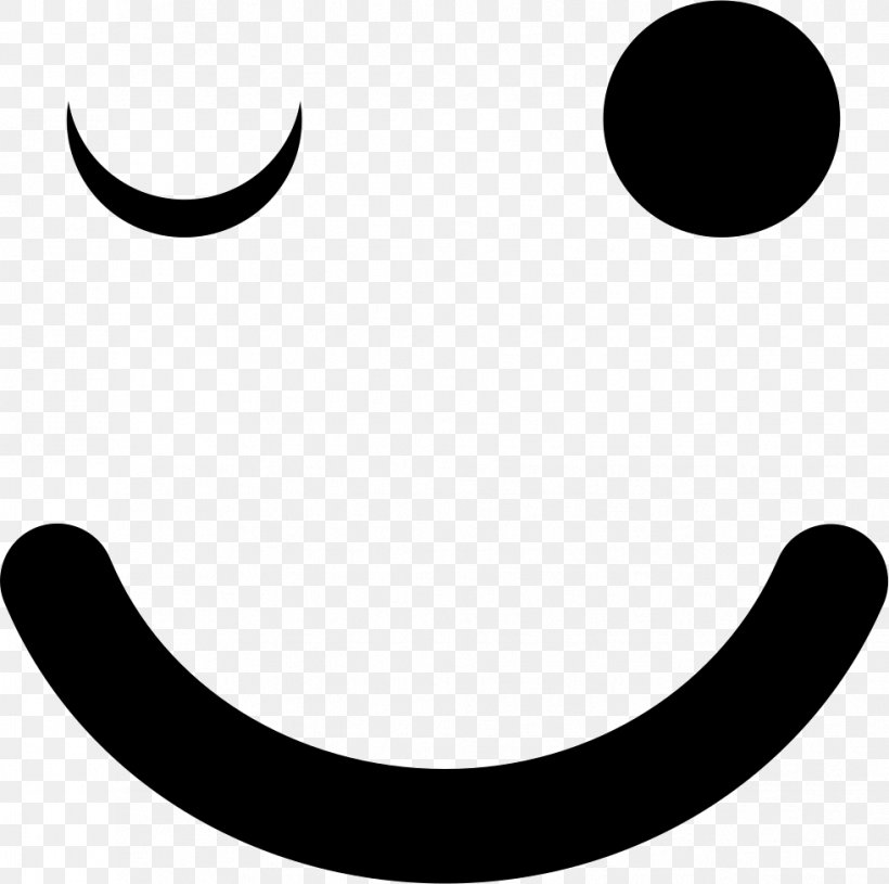 Wink Emoticon Smiley Eye, PNG, 981x976px, Wink, Black And White, Crescent, Drawing, Emoticon Download Free