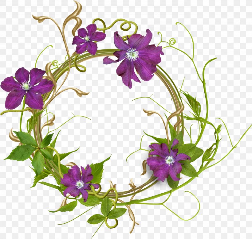 Floral Design Wreath Purple, PNG, 2770x2634px, Floral Design, Blue, Branch, Cut Flowers, Designer Download Free
