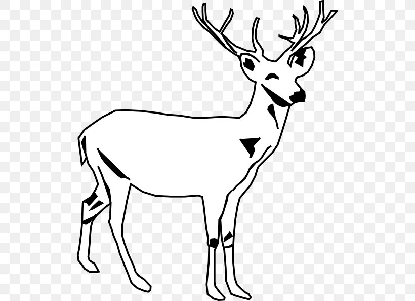 White-tailed Deer Moose Black And White Clip Art, PNG, 516x594px, Deer, Animal Figure, Antler, Black And White, Blog Download Free
