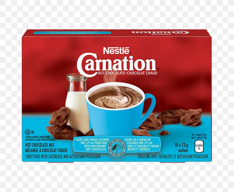Hot Chocolate Carnation Milk Nestlé Nestle Hot Cocoa Mix, PNG, 675x675px, Hot Chocolate, Brand, Caffeine, Cappuccino, Carnation Download Free