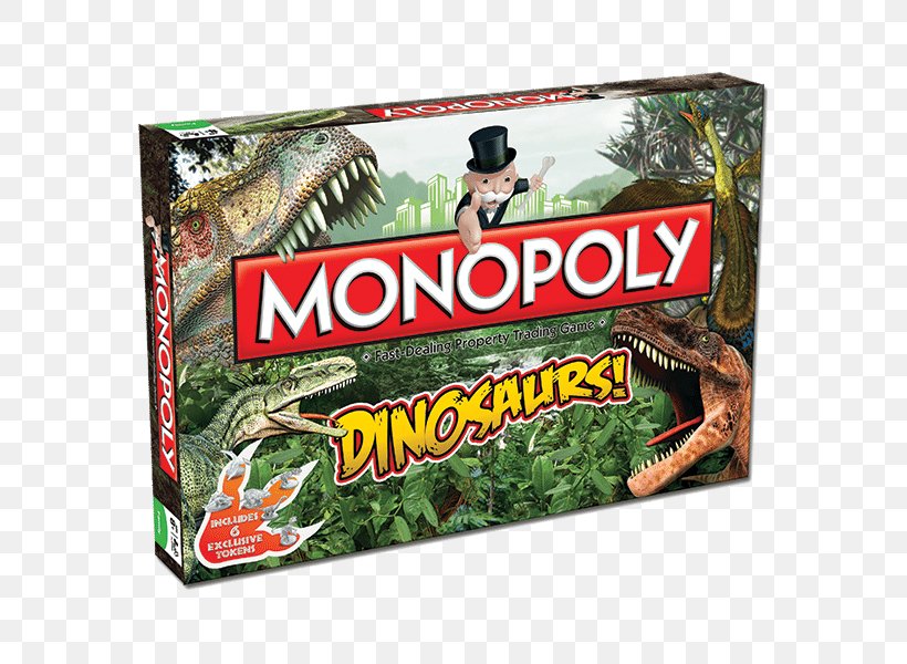 Monopoly Junior Monopoly: The Mega Edition Monopoly Deal Board Game, PNG, 600x600px, Monopoly, Board Game, Card Game, Dinosaur, Fauna Download Free
