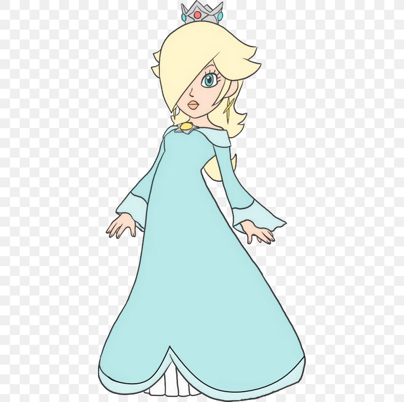 Rosalina Princess Daisy Princess Peach Mario Bros., PNG, 422x816px, Watercolor, Cartoon, Flower, Frame, Heart Download Free