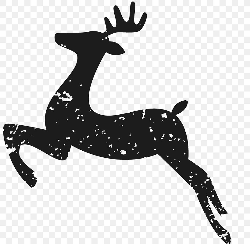 Santa Claus's Reindeer Santa Claus's Reindeer Christmas Day Paper, PNG, 800x800px, Reindeer, Antler, Black And White, Christmas Day, Christmas Gift Download Free