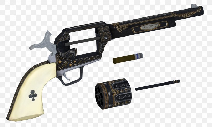 Trigger Fallout: New Vegas Revolver Firearm .357 Magnum, PNG, 1800x1085px, Watercolor, Cartoon, Flower, Frame, Heart Download Free