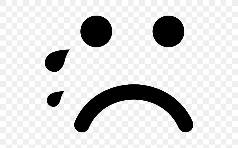 Smiley Emoticon Crying, PNG, 512x512px, Smiley, Black, Black And White, Crying, Emoticon Download Free