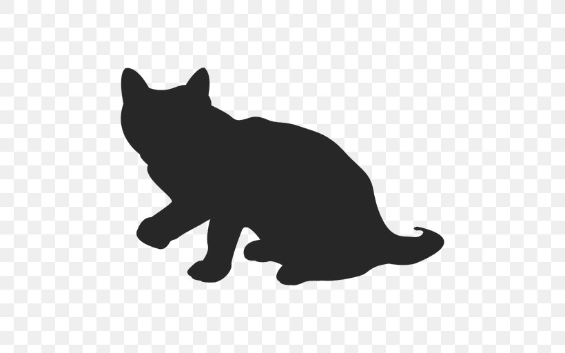 Black Cat Silhouette Whiskers Clip Art, PNG, 512x512px, Black Cat, Black, Black And White, Carnivoran, Cat Download Free