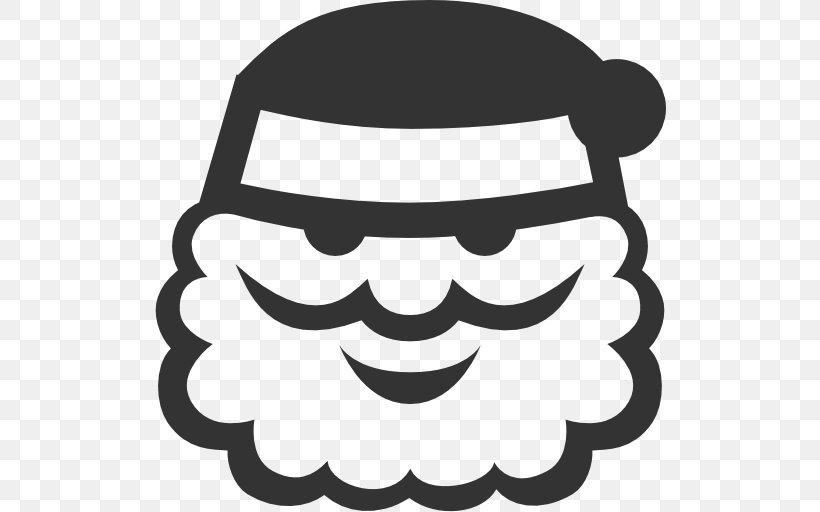 Santa Claus Clip Art Vector Graphics, PNG, 512x512px, Santa Claus, Black, Black And White, Christmas Day, Facial Hair Download Free