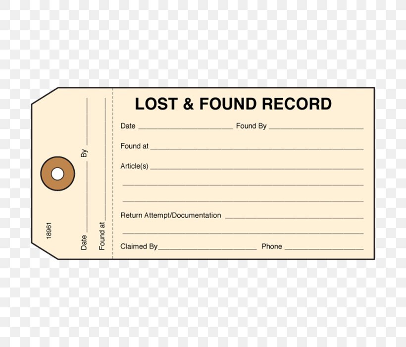 Lost And Found Template Paper Printing, PNG, 700x700px, Lost And Found, Area, Bag Tag, Business, Form Download Free
