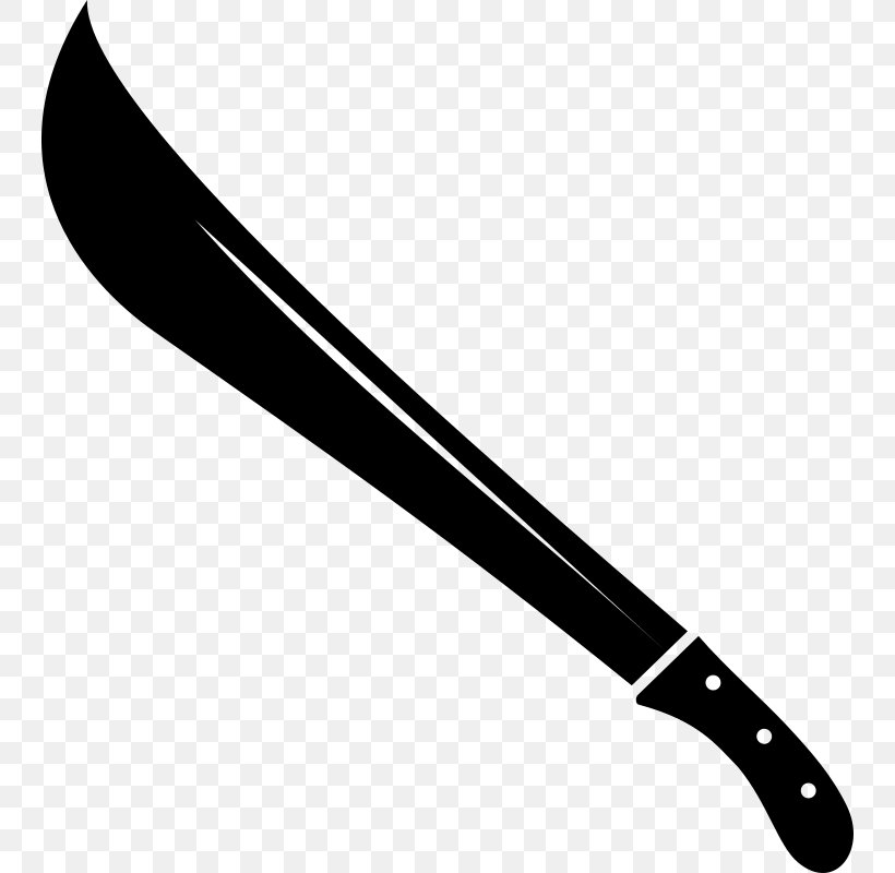 Machete Knife Drawing Clip Art, PNG, 744x800px, Machete, Black And White, Blade, Bolo Knife, Cold Weapon Download Free