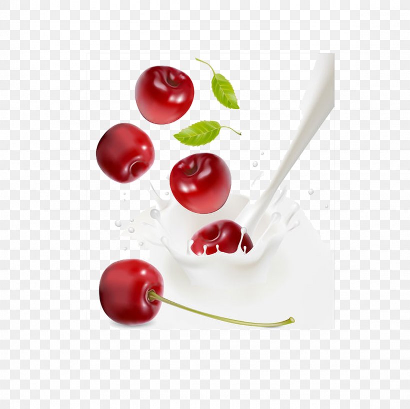 Milk Berry Cream Cherry, PNG, 2362x2362px, Milk, Berry, Cherry, Cranberry, Cream Download Free