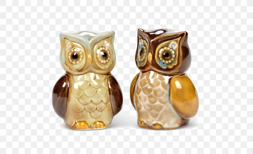 Salt And Pepper Shakers Black Pepper Owl Ceramic, PNG, 500x500px, Salt And Pepper Shakers, Bird, Bird Of Prey, Black Pepper, Body Jewellery Download Free