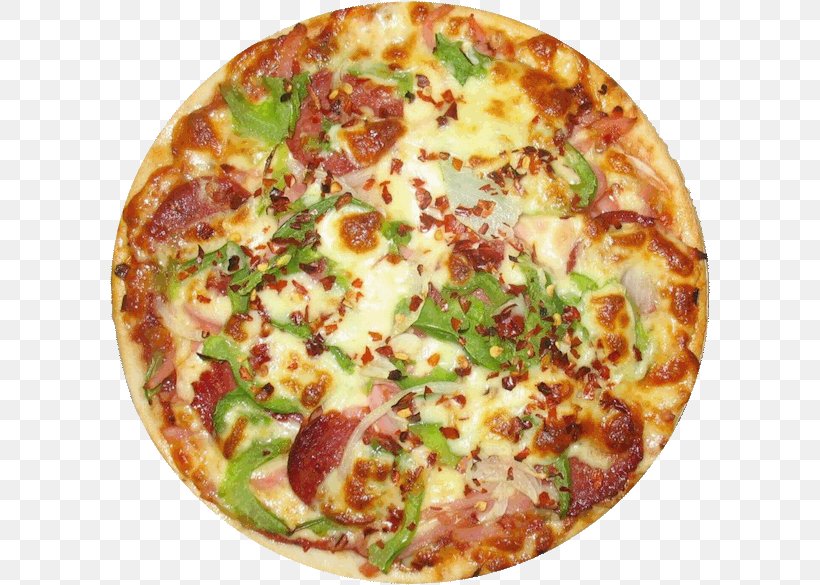 California-style Pizza Sicilian Pizza Tarte Flambée Ham, PNG, 600x585px, Californiastyle Pizza, American Food, California Style Pizza, Cheese, Cuisine Download Free