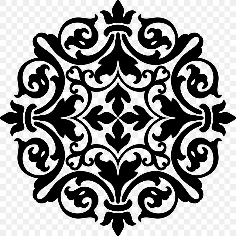 Damask Ornament Clip Art, PNG, 1280x1280px, Damask, Art, Black, Black And White, Craft Download Free