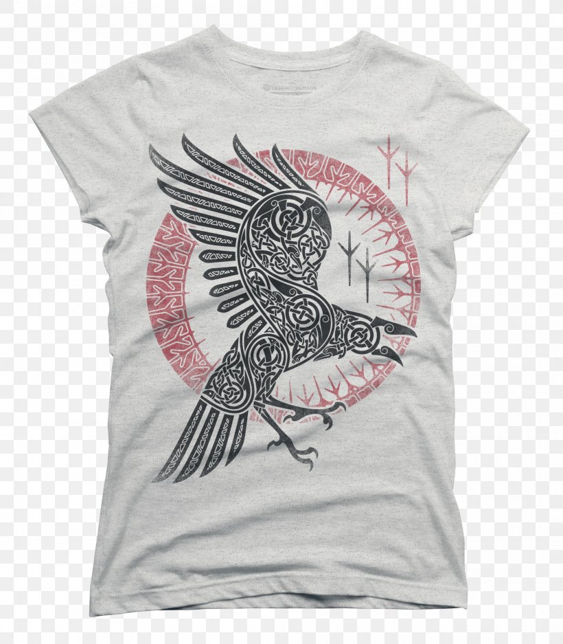 T-shirt Raven Banner Odin Common Raven Spreadshirt, PNG, 2100x2400px, Tshirt, Bird Of Prey, Clothing, Clothing Sizes, Common Raven Download Free