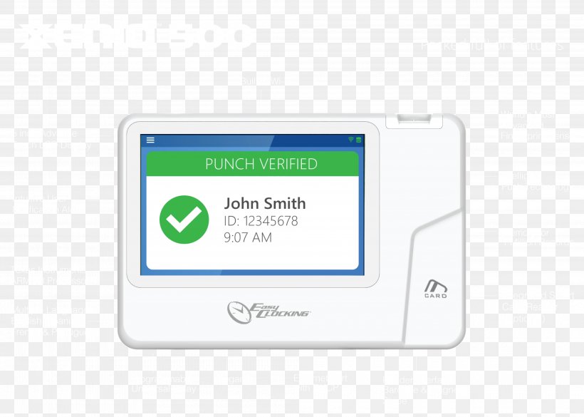 Time & Attendance Clocks Smart Card Display Device Fingerprint Biometrics, PNG, 4000x2857px, Time Attendance Clocks, Biometrics, Brand, Clock, Diagram Download Free