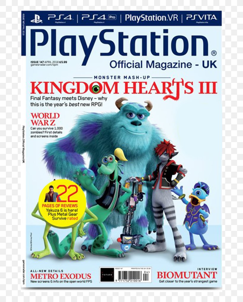 Kingdom Hearts III PlayStation Official Magazine – UK PlayStation: The Official Magazine PlayStation 4, PNG, 680x1020px, Kingdom Hearts Iii, Action Figure, Gamesradar, Kingdom Hearts, Magazine Download Free