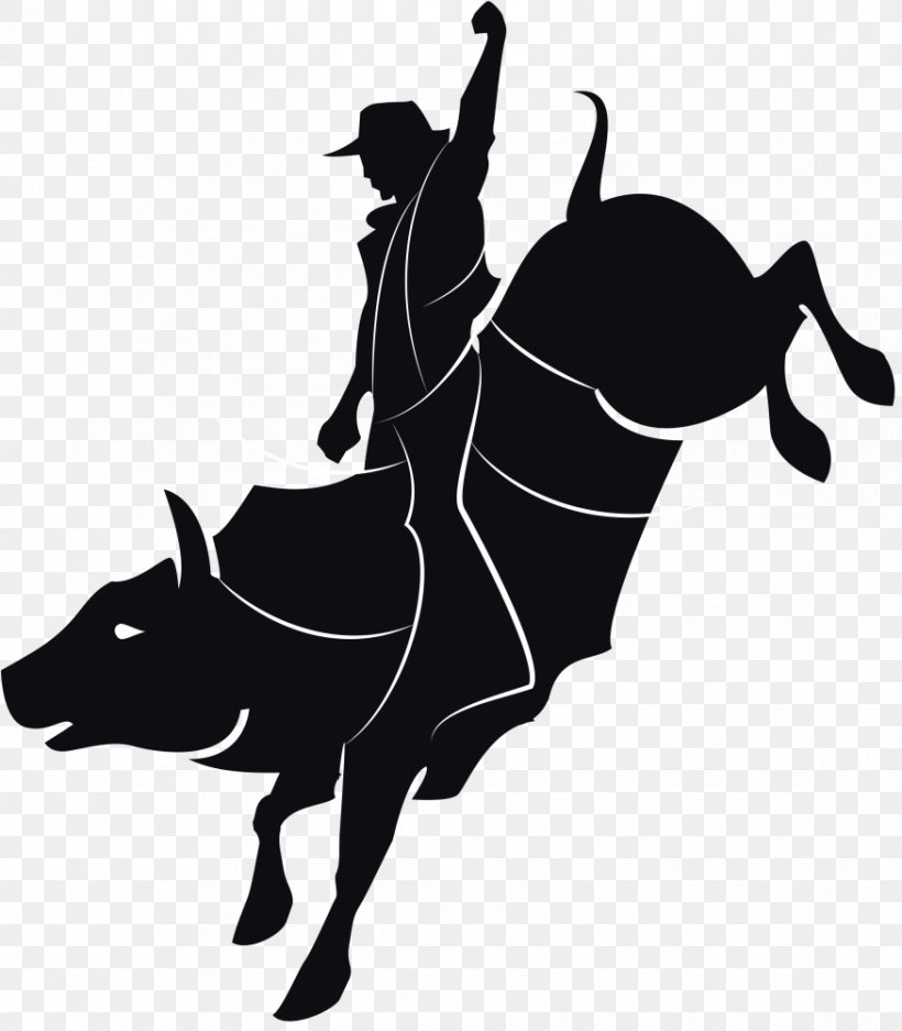 Bull Riding Vector Graphics Clip Art Rodeo, PNG, 875x1000px, Bull Riding, Black, Black And White, Bronc Riding, Bucking Download Free