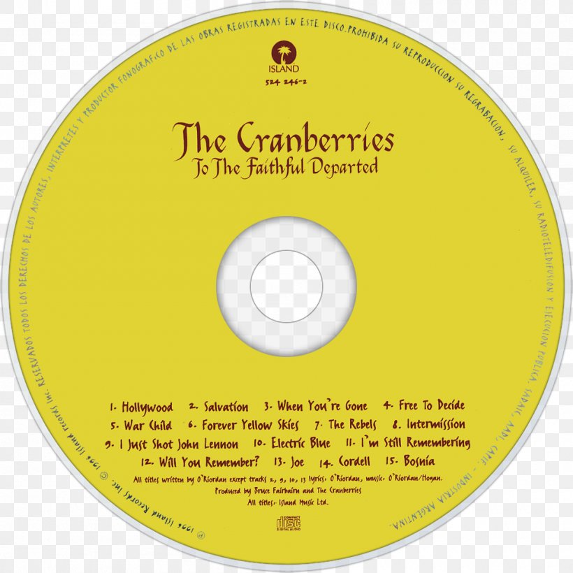 Compact Disc To The Faithful Departed The Cranberries Album Phonograph Record, PNG, 1000x1000px, Watercolor, Cartoon, Flower, Frame, Heart Download Free