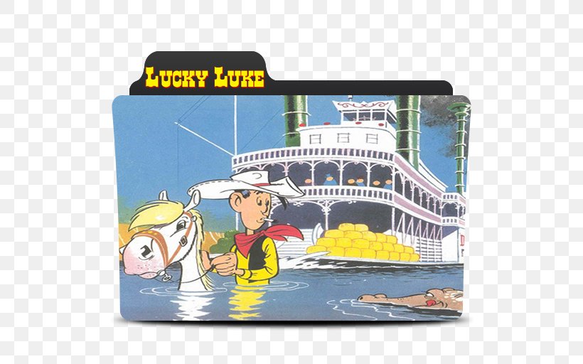 En Remontant Le Mississippi Lucky Luke Brand Cartoon, PNG, 512x512px, Lucky Luke, Brand, Cartoon, Yellow Download Free