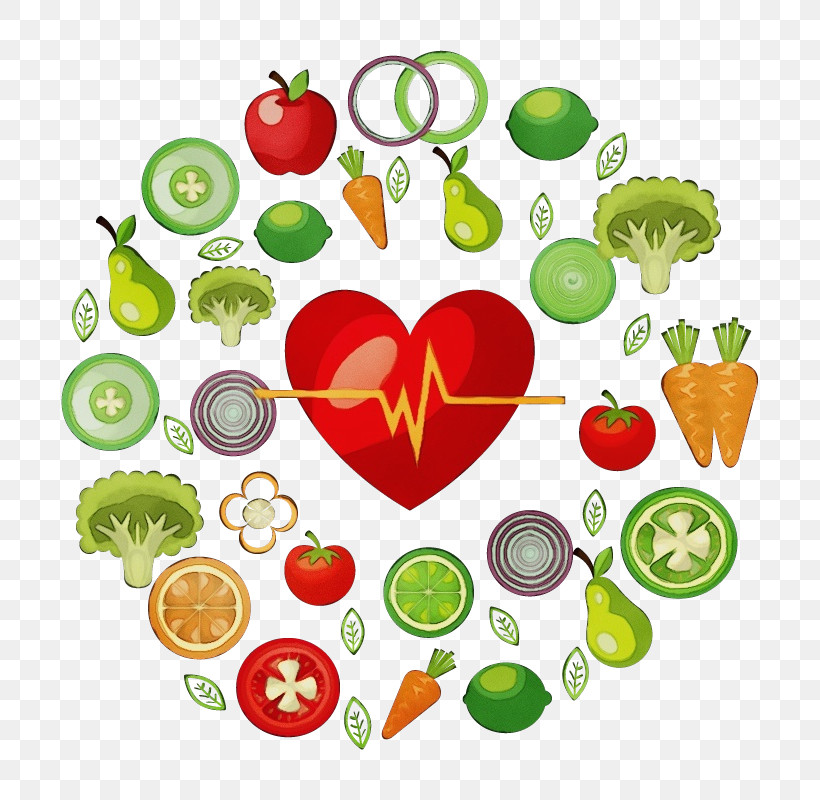 Heart Food Group Vegetable Vegetarian Food Plant, PNG, 800x800px, Watercolor, Food Group, Heart, Paint, Plant Download Free