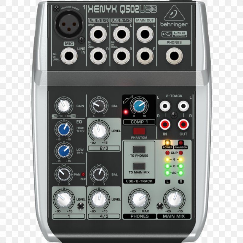 Behringer Xenyx Q502USB Microphone Audio Mixers Behringer Mixer Xenyx, PNG, 1000x1000px, Watercolor, Cartoon, Flower, Frame, Heart Download Free
