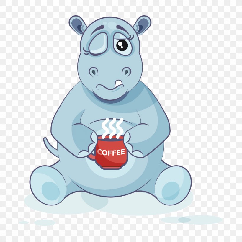 Hippopotamus Rhinoceros Vector Graphics Stock Illustration Royalty-free, PNG, 1000x1000px, Hippopotamus, Animation, Art, Bear, Cartoon Download Free
