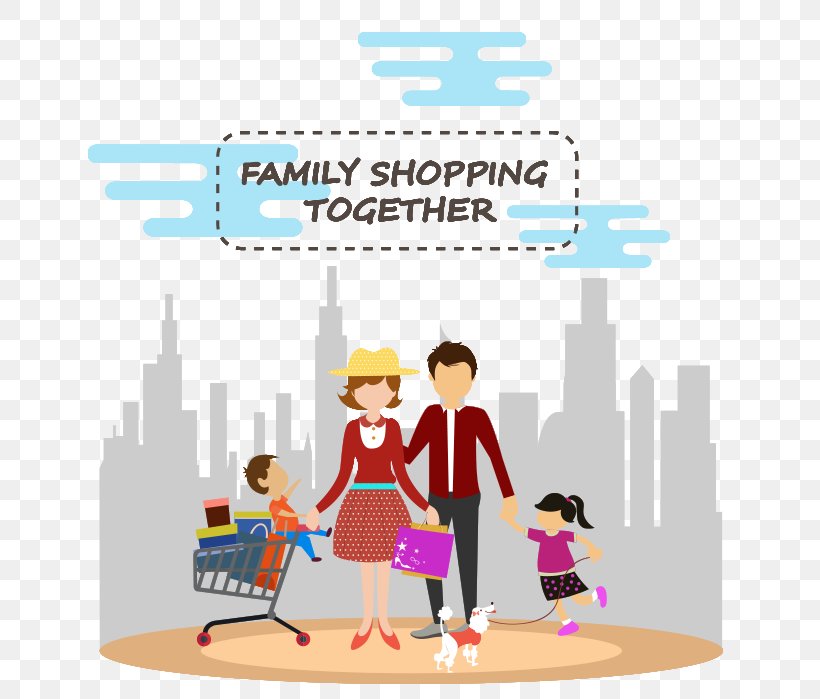 Shopping Family Clip Art, PNG, 696x699px, Shopping, Area, Art, Cartoon, Child Download Free