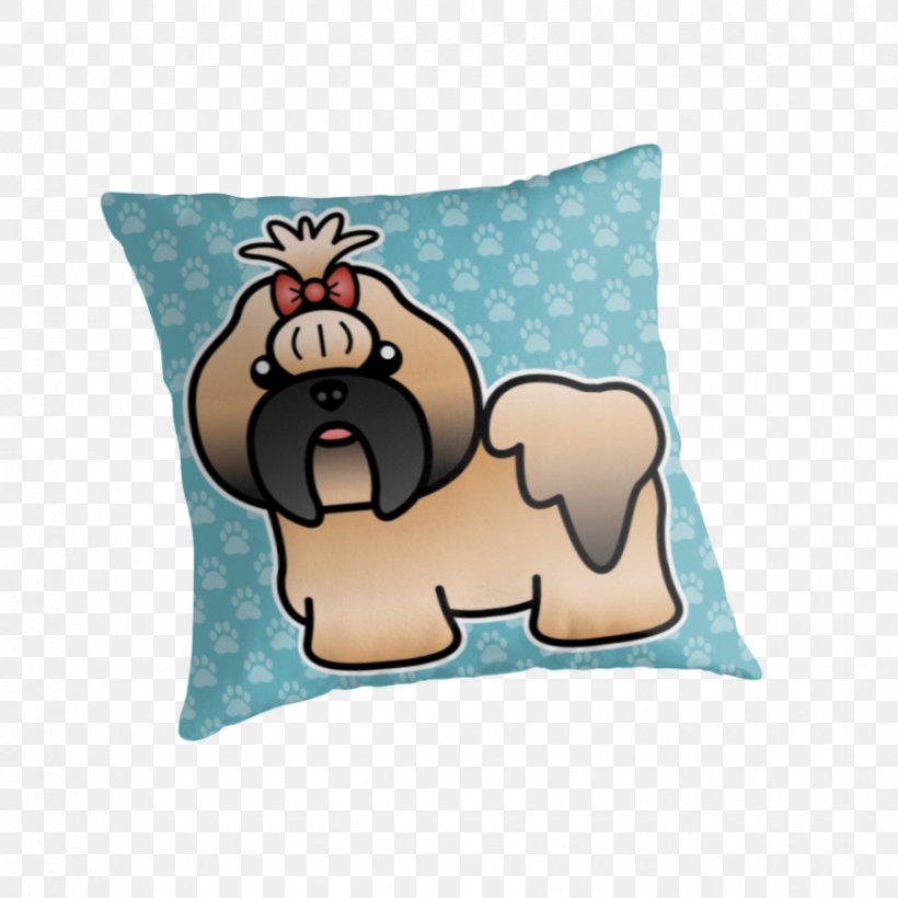 Shih Tzu Throw Pillows Lhasa Apso Cushion, PNG, 875x875px, Watercolor, Cartoon, Flower, Frame, Heart Download Free