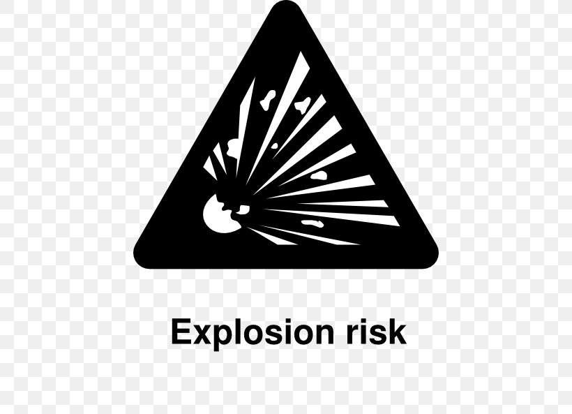 Explosive Material Explosion Hazard Warning Sign Warning Label, PNG, 438x593px, Explosive Material, Black And White, Brand, Combustibility And Flammability, Explosion Download Free