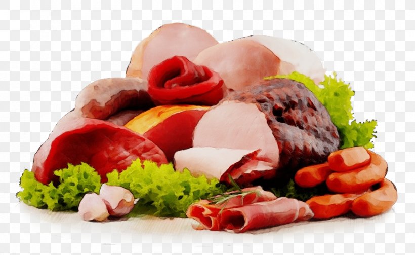 Food Ingredient Cuisine Dish Red Meat, PNG, 900x553px, Watercolor, Animal Fat, Cold Cut, Cuisine, Dish Download Free