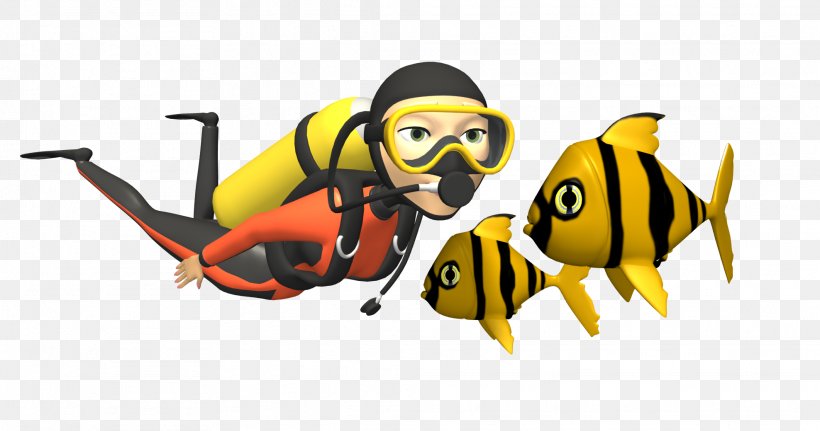 Scuba Diving Underwater Diving Scuba Set Animation, PNG, 1976x1040px, Scuba Diving, Animation, Bee, Cartoon, Diving Equipment Download Free