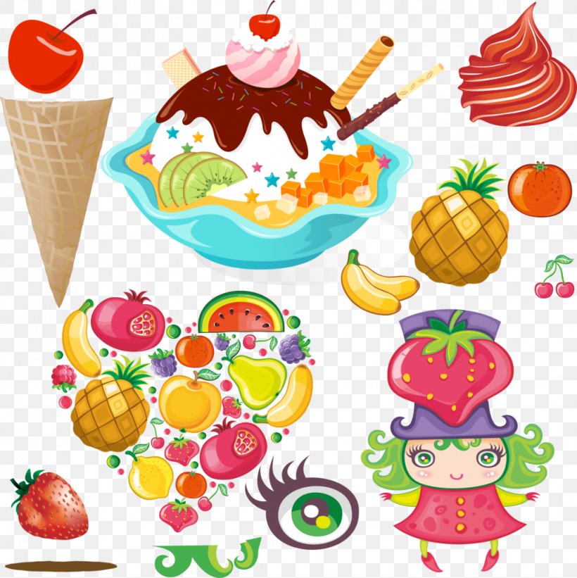 Fruit Ice Cream Cones Baobing Clip Art, PNG, 1022x1024px, Fruit, Artwork, Baobing, Cream, Cuisine Download Free