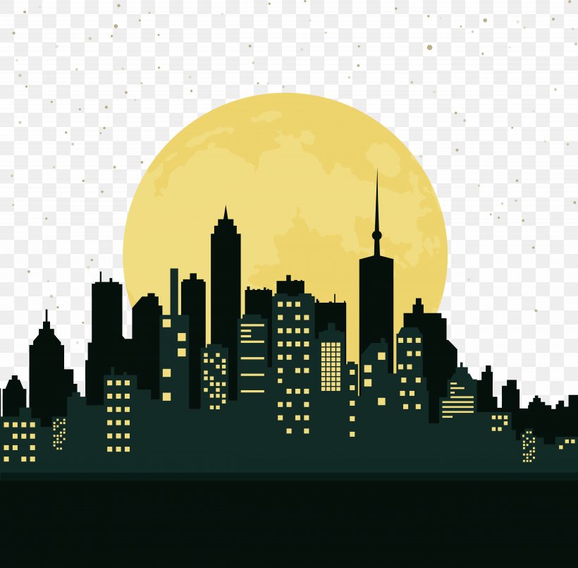 The Night Sky Of The City, PNG, 5000x4913px, Landscape, City, Cityscape, Daytime, Illustration Download Free