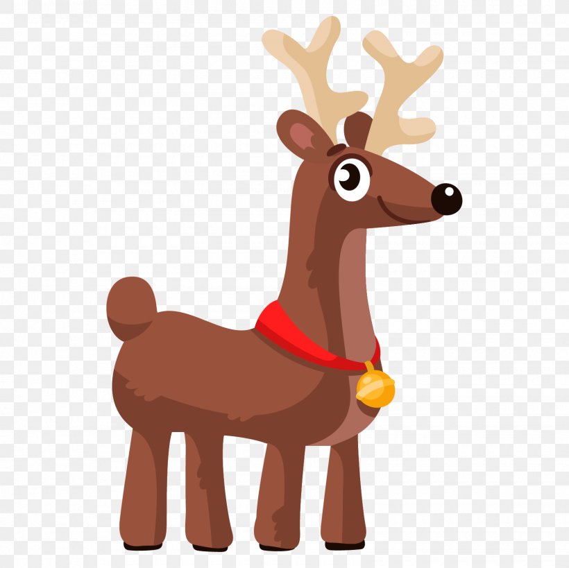 Reindeer Santa Claus Christmas Day Vector Graphics Royalty-free, PNG, 1600x1600px, Reindeer, Cartoon, Christmas Day, Christmas Tree, Deer Download Free