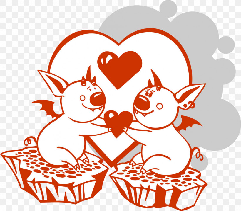 Red Love Heart Cartoon Sticker, PNG, 1000x879px, Red, Cartoon, Heart, Line Art, Love Download Free