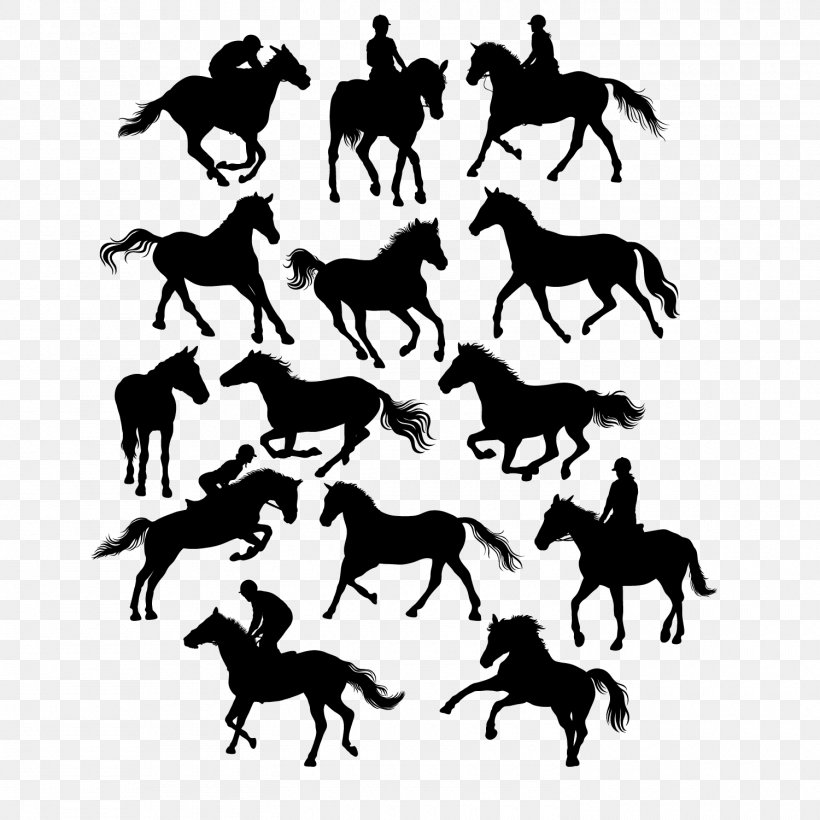 Horse Euclidean Vector Equestrianism Illustration, PNG, 1500x1500px, Horse, Black And White, Drawing, Equestrian, Equestrian Sport Download Free