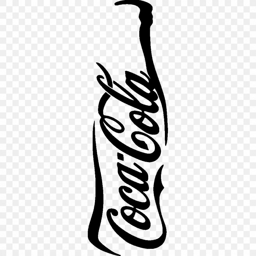 Coca-Cola Fizzy Drinks Diet Coke Carbonated Water, PNG, 1000x1000px, Cocacola, Beverage Can, Black And White, Bottle, Calligraphy Download Free