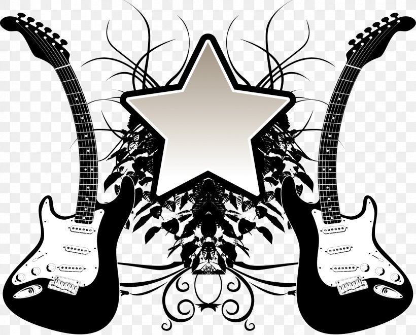 Deformation Guitar Five-pointed Star Vector Material, PNG, 1508x1214px, Watercolor, Cartoon, Flower, Frame, Heart Download Free
