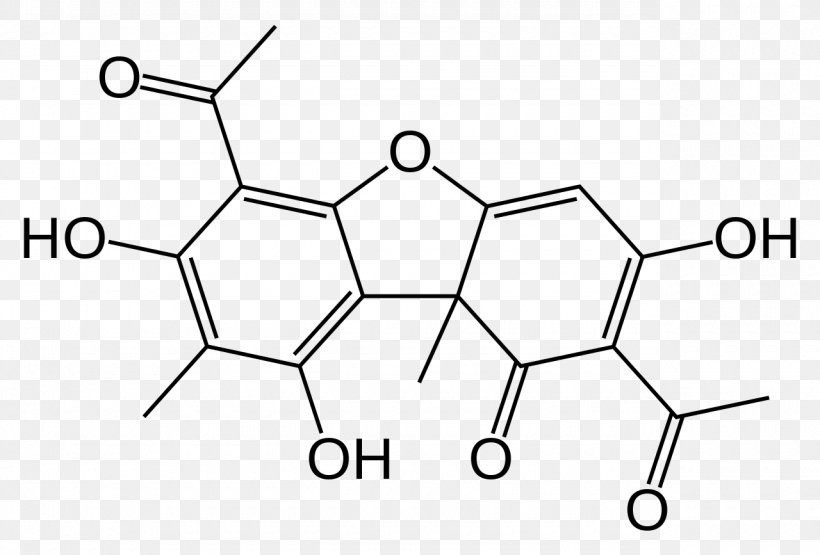 Usnic Acid Chemical Compound Chemistry Chemical Substance, PNG, 1280x867px, Usnic Acid, Acid, Area, Black And White, Caffeic Acid Download Free